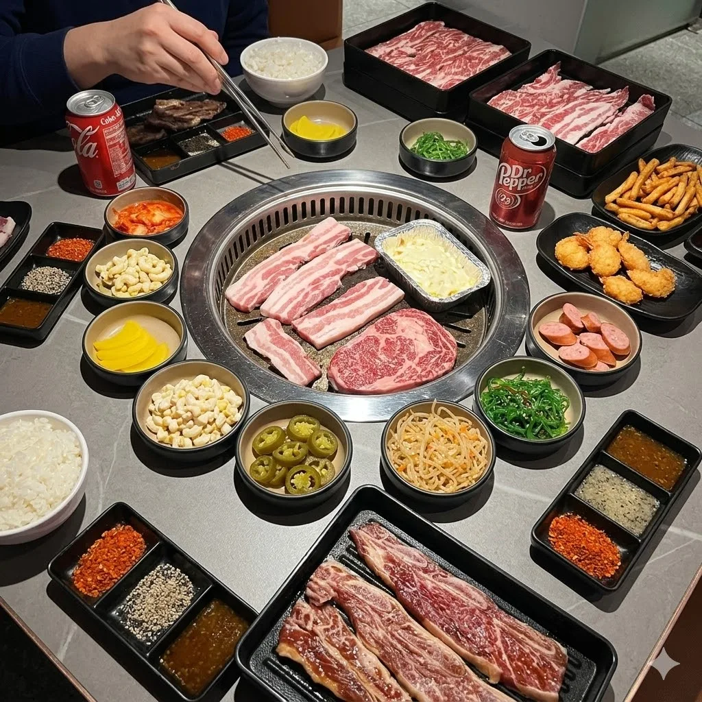 Kazan BBQ ingredient and grill detail